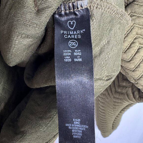 Primark‎ Cares Olive Green Hooded Tracksuit Chevron. Bottom L, Top Oversized 2XL - Picture 6 of 13